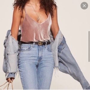 Pink velvet Reformation tank